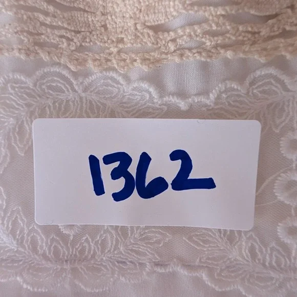 POSE Lace Eyelet Trimmed Maxi Skirt Womens 4 White Green Cotton Boho Cottagecore - Picture 12 of 12